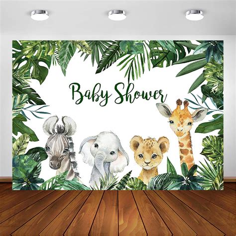 Buy COMOPHOTO Jungle Safari Baby Shower Backdrop Animals Safari Theme Baby Shower Photography ...