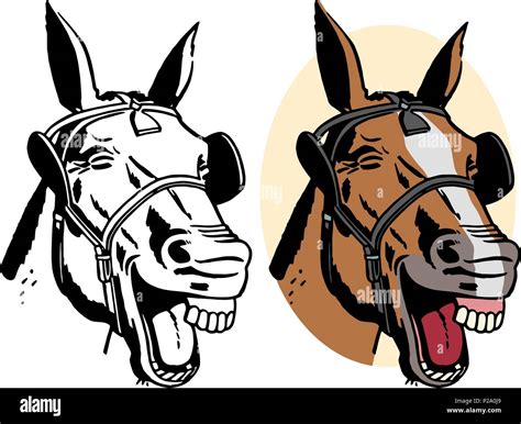 Laughing Horse Stock Vector Images - Alamy