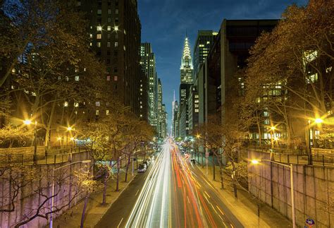 Tudor City Park during blue hour Photograph by Daniel Portalatin - Fine Art America