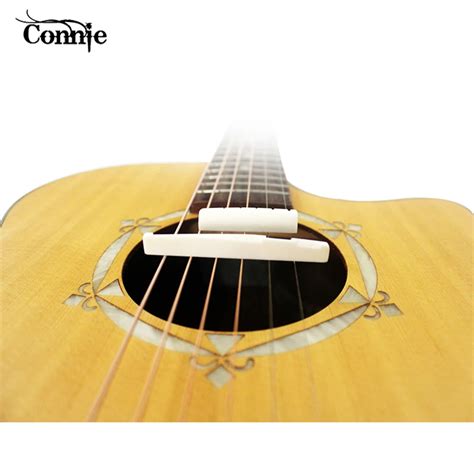 Connie White Guitar Parts Bridge Bone 6 String Classical Guitar Bone Bridge Saddle for 40 41 ...