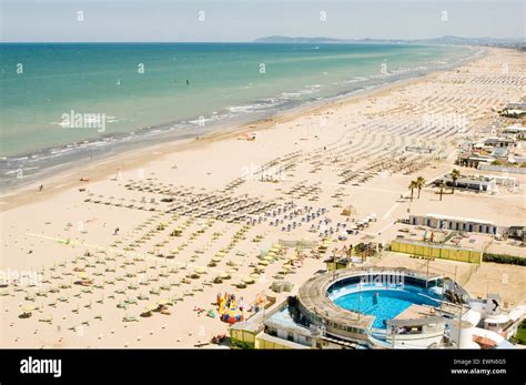 rimini italy italian beach beaches Emilia Romagna region Adriatic Sea Stock Photo, Royalty Free ...