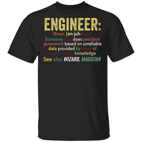 Engineer Noun Definition Engineering T-Shirt Funny Proud Engineer Quot ...