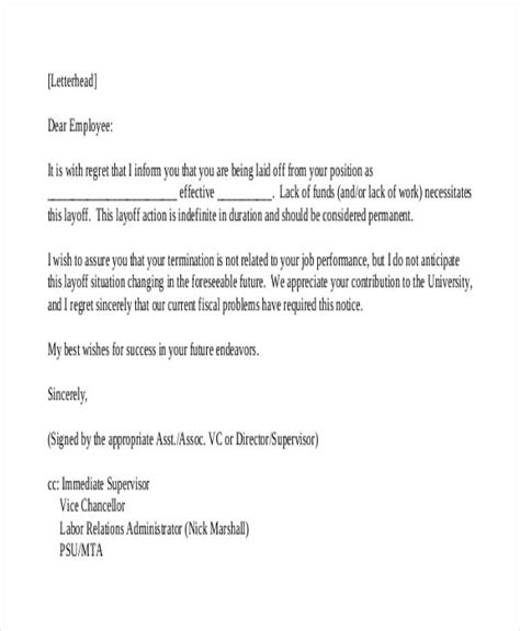 Employee Layoff Letter Template