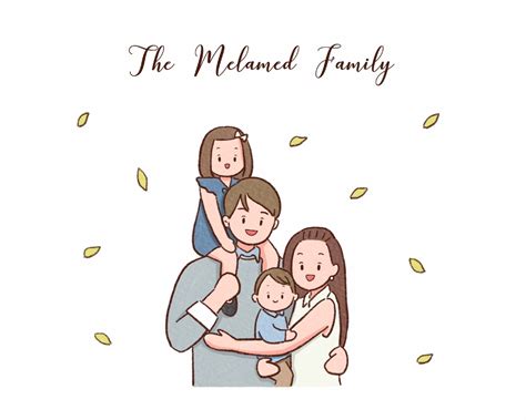 Cute Family Cartoon My Family Drawing For Kids - malayhaidir