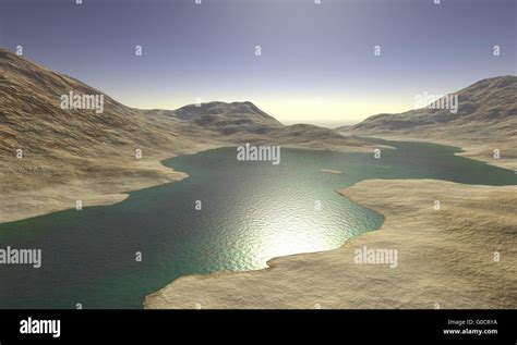 Digital Illustration of a surreal Landscape Stock Photo - Alamy