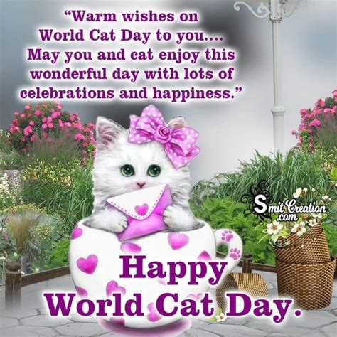 Happy World Cat Day Message - SmitCreation.com