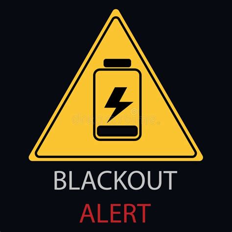 Power Outage Blackout Alert Sign Yellow Triangle Battery Electricity Stock Illustration ...