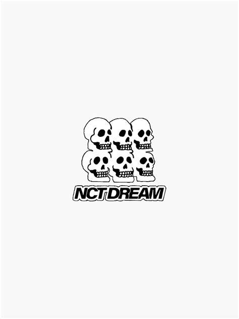 "NCT Dream We Boom Skulls Logo 6Dream Monochrome" Sticker for Sale by Aminahjpg | Redbubble