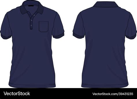 Navy blue color polo shirt template Royalty Free Vector