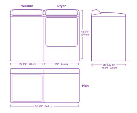 Whirlpool HE Top Load Washer & Dryer Dimensions & Drawings | Dimensions.com