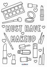 Girls Makeup Coloring Pages sketch template