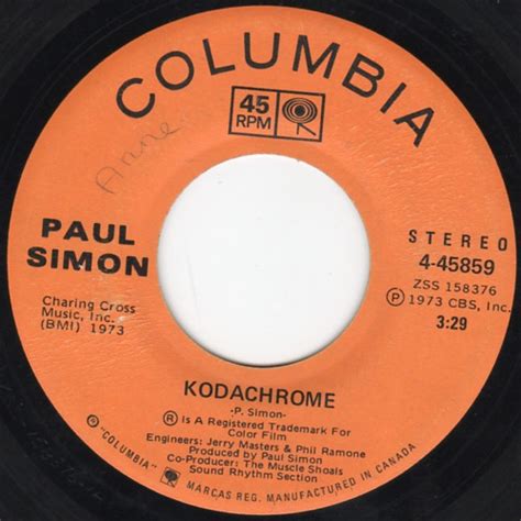 Paul Simon - Kodachrome (1973, Vinyl) | Discogs