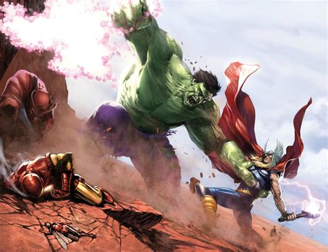 New Avengers Annual No.1: Hulk and Thor Fighting By: Gabriele DellOtto ...