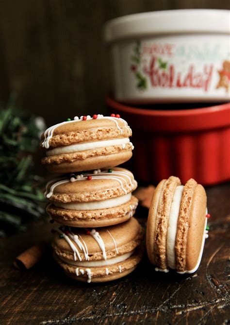 Gingerbread Macarons with White Chocolate Cream Cheese Frosting ...