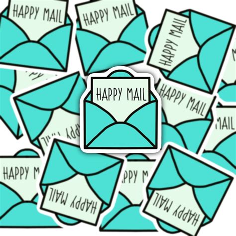 Happy Mail Envelope Vinyl Sticker - Etsy