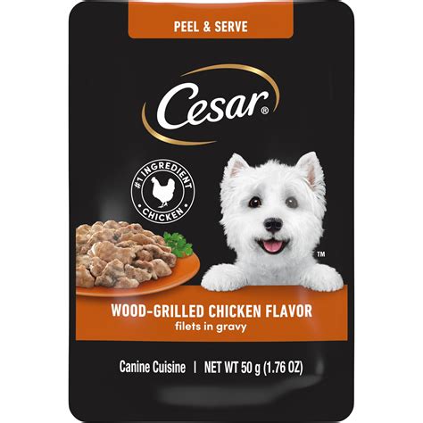 CESAR Filets in Gravy Wet Dog Food Rotisserie Chicken Flavor, 1.76 oz. Mini-Pouch | dog Canned ...