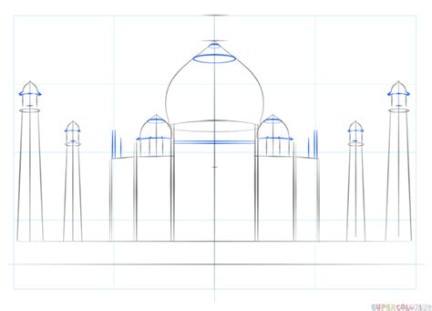 How to draw the Taj Mahal | Step by step Drawing tutorials | Taj mahal ...