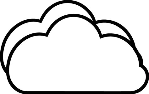 cloud icon outline sign clouds draw black line symbol graphic design ...