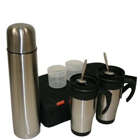 Stainless Steel Thermos Flask and Mug Set - PicnicShop