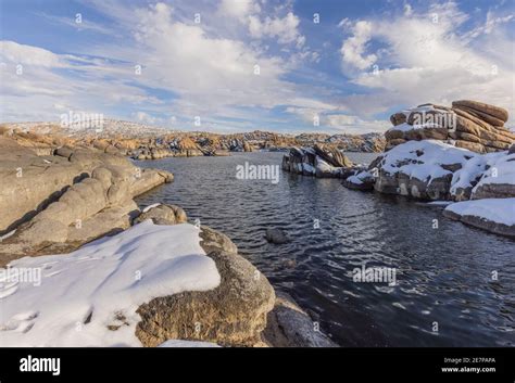 Watson lake Prescott Arizona Winter Landscape Stock Photo - Alamy