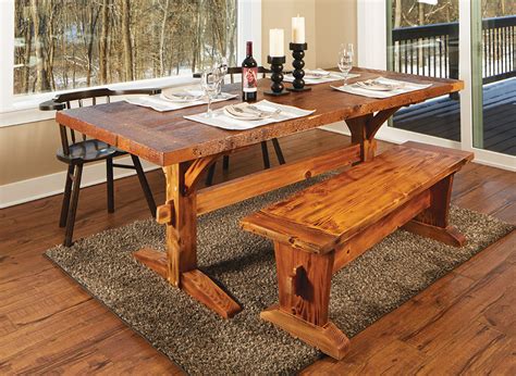 Rustic Dining Table & Bench | Woodworking Project | Woodsmith Plans