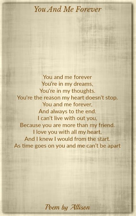 You And Me Forever | Romantic Poems