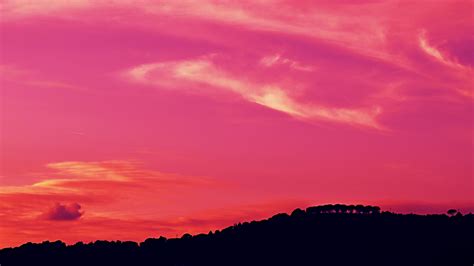 sunset, dusk, dark, sky, pink, 4k HD Wallpaper