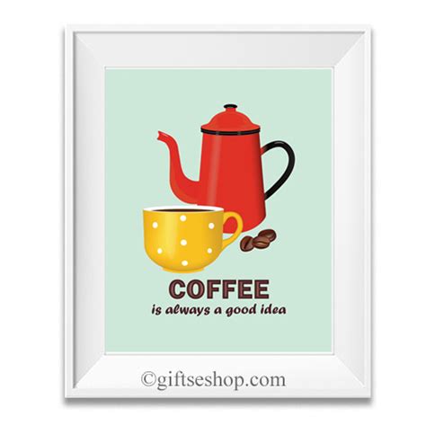 Coffee Poster Print- Coffee Wall Art- Coffee Quotes Sign- Kitchen Wall ...