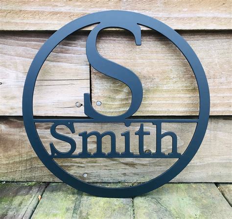 36 INCH Circle Monogram Last Name Metal Sign-Metal Wall Art- 36 Inch ...