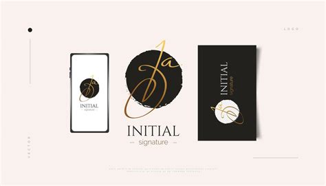 JA Initial Signature Logo Design in Gold Handwriting Style. Initial J and A Logo Design for ...