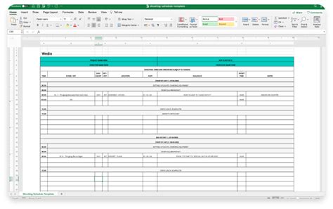 Shooting Schedule Template | Download Your FREE Template Here | Wedio