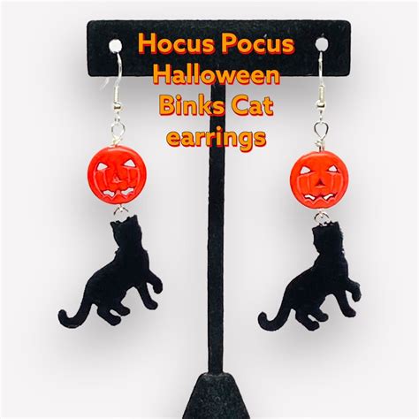 Hocus Pocus Binks Halloween Cat Earrings | Mercari | Black cat earrings ...