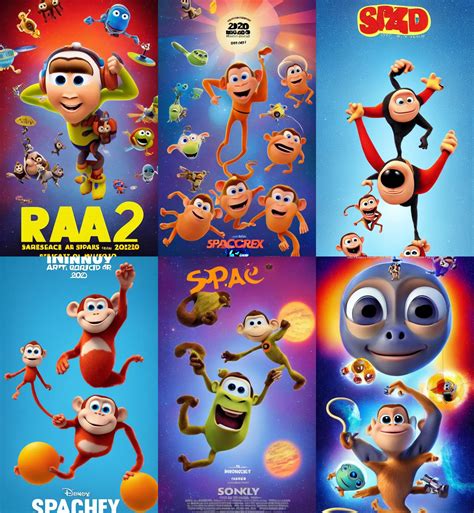 pixar's spacemonkey 2020 animated film poster | Stable Diffusion