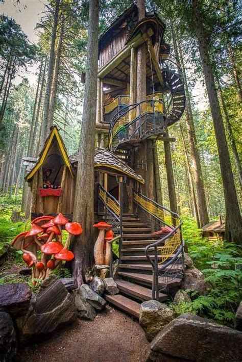 Bosque encantado | Hermosas casas de árboles, Diseños de la casa del árbol, Casas de cuento