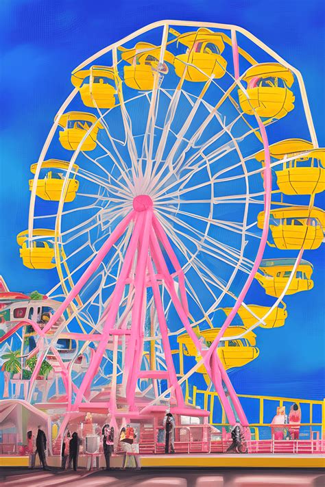 Santa Monica Pier Ferris Wheel · Creative Fabrica