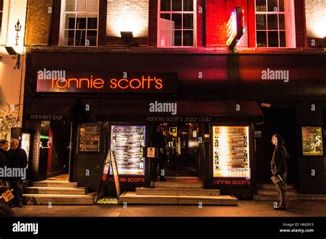 Night-time view of Ronnie Scott's Jazz Club in Soho, London, UK, Europe Stock Photo - Alamy