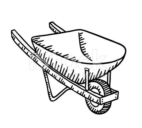 Easy Sketch Wheelbarrow Drawing