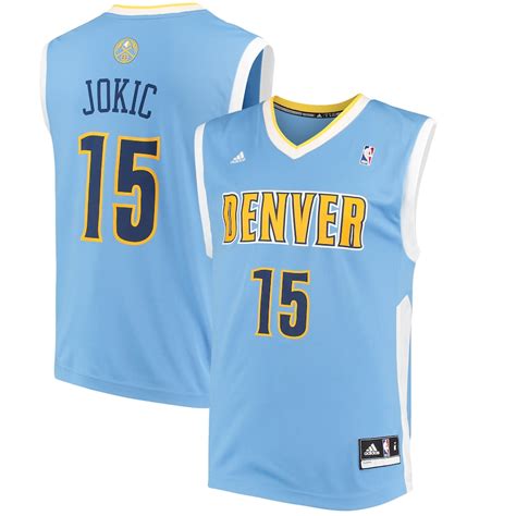 adidas Nikola Jokic Denver Nuggets Light Blue Road Replica Jersey