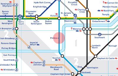 Pimlico station map - London Underground Tube