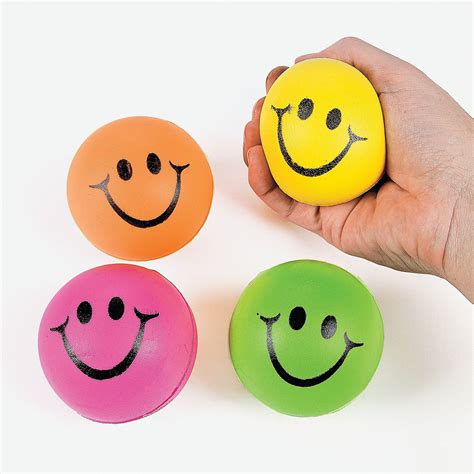 Neon Smile Face Stress Balls | Oriental Trading | Stress balls, Foam stress balls, Glow in dark ...