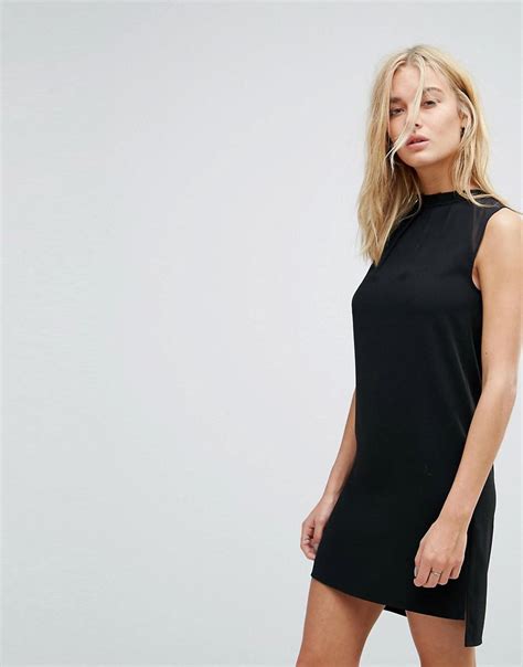 Lyst - Allsaints All Saints Jay Tunic Dress With Capped Sleeves in Black