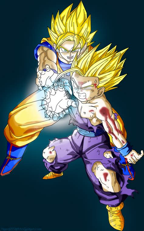 Father Son Kamehameha Colored by JamalC157 on DeviantArt