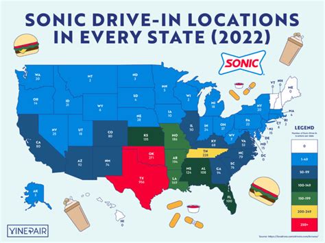 The Number of Sonic Drive-Ins in Every State [MAP] | VinePair