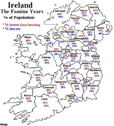 Maps & Graphs - Irish potato famine