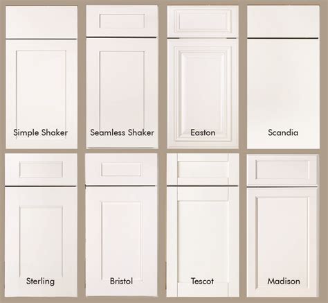 six different types of kitchen cabinet doors with names on the front ...