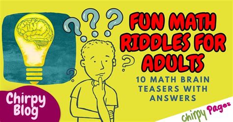 10 Fun Math Riddles For Adults With Answers - ChirpyPages.com