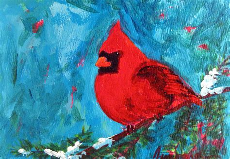 Cardinal Red Bird Watercolor Modern Art Painting by Patricia Awapara ...