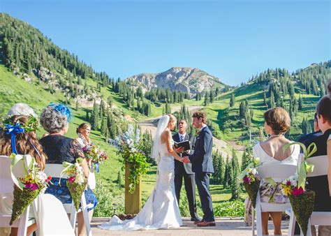 Mountain wedding at Alta Lodge. | Wedding venues utah, Lodge wedding ...