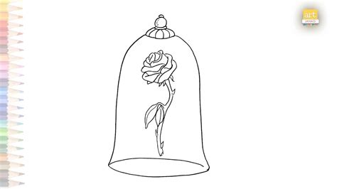 Beauty And The Beast Rose Drawing