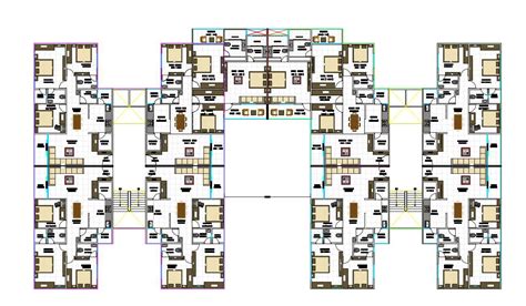 3 Bhk Apartment Cluster Layout Plan Cad Drawing Dwg File Cadbull | Images and Photos finder